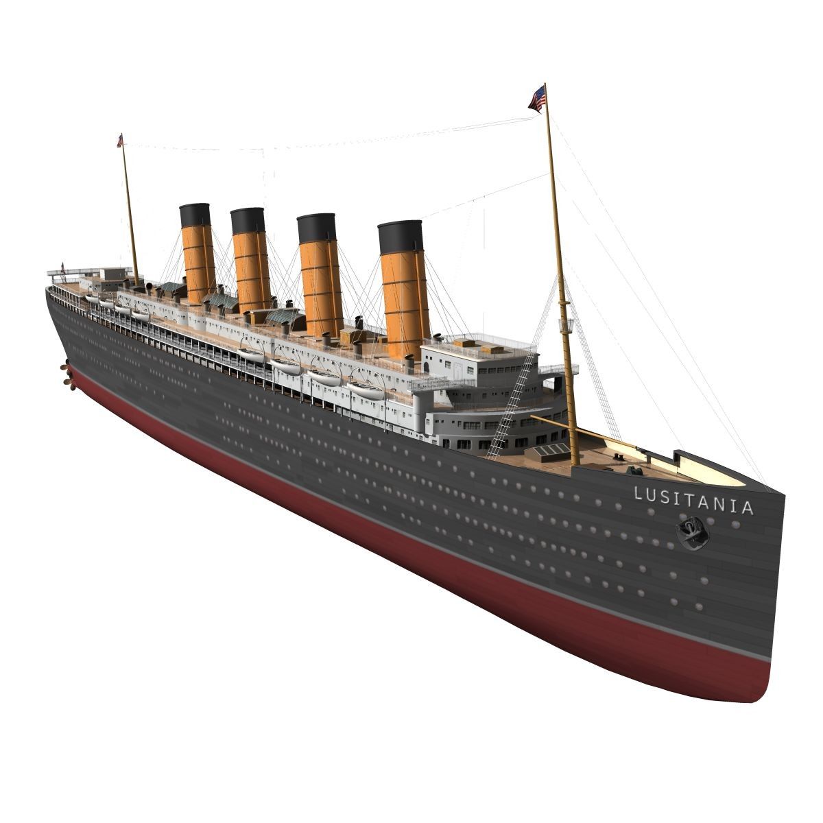 rms lusitania 3D max. Lusitania, Model ships, Rms