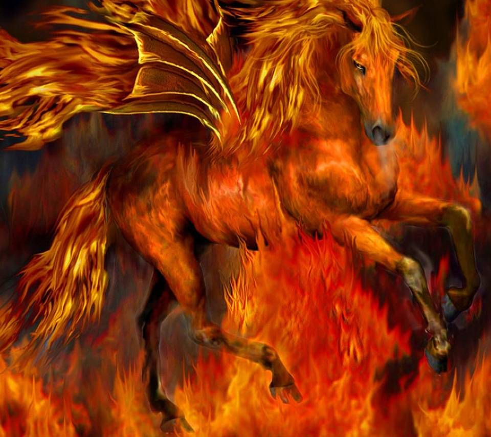Flaming Horse wallpaper