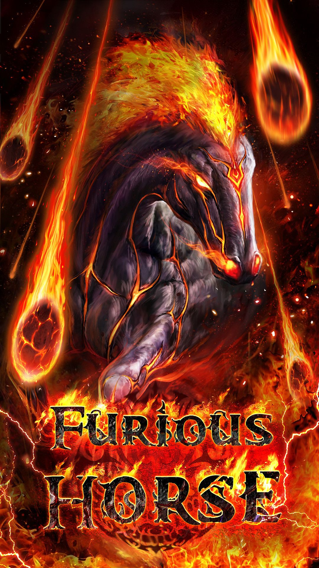 Furious Flaming Horse Live Wallpaper Android Live Wallpaper Skull Wallpapaers HD Wallpaper