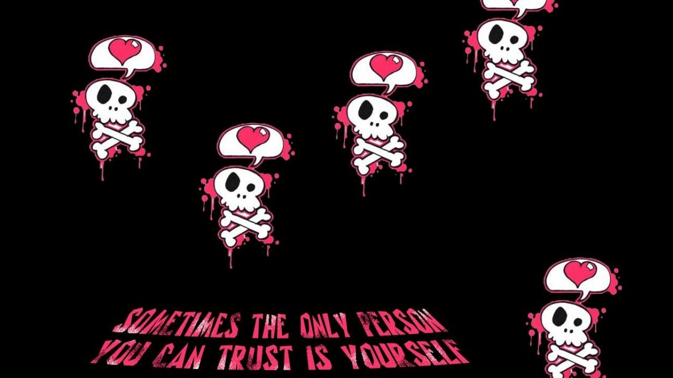 Emo skull Desktop wallpaper 1366x768