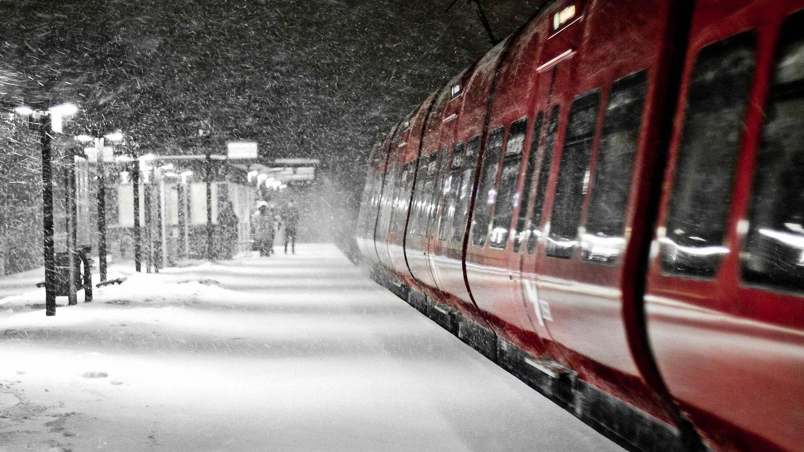 Train on Winter Seasons Photo