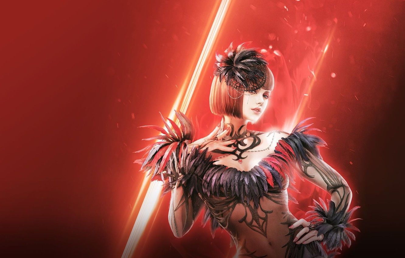 Wallpaper girl, background, feathers, Anna Williams, Tekken 7 Fated Retribution image for desktop, section игры