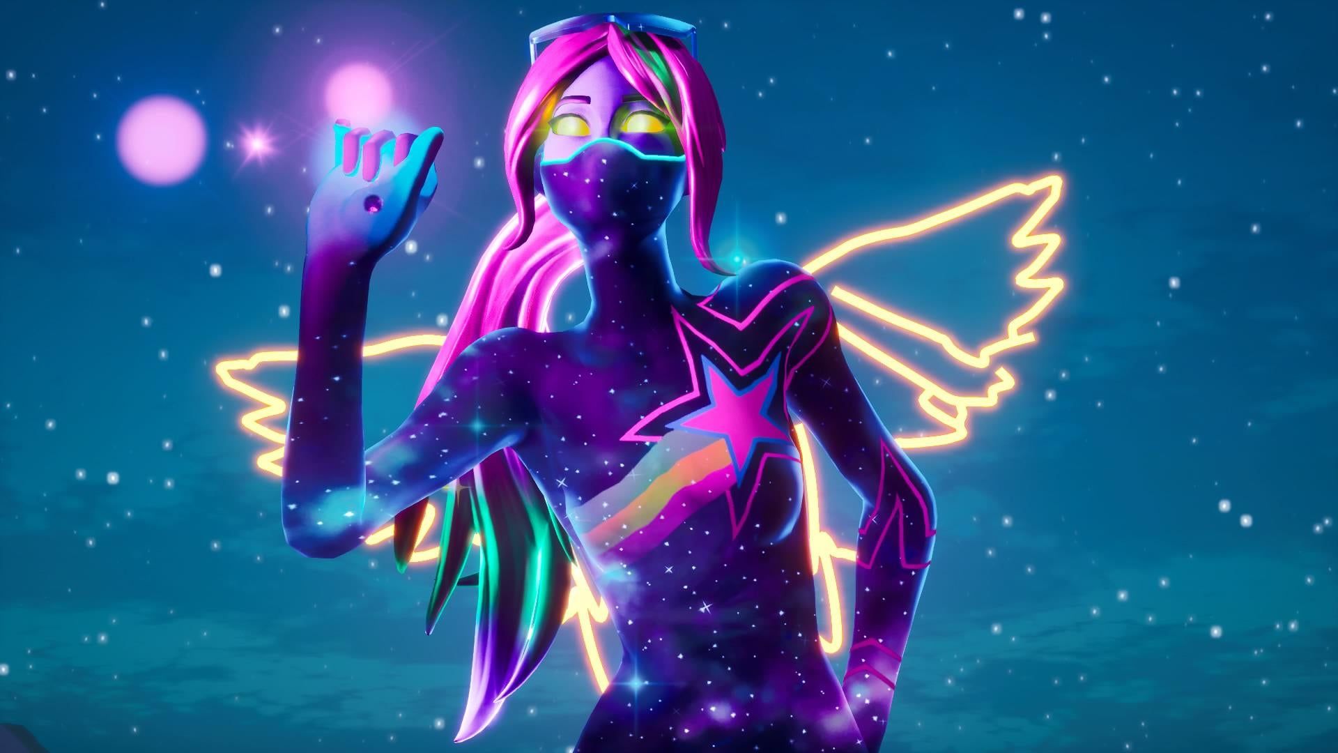 Nebulas and Rainbows. Galaxia (Elite) + Neon Wings + Phantasmic Pulse (Valiant Fire; Lime Green & Magenta) + Octo