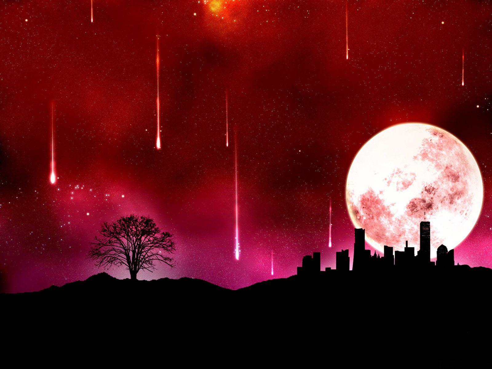 Anime Wallpaper Red Moon
