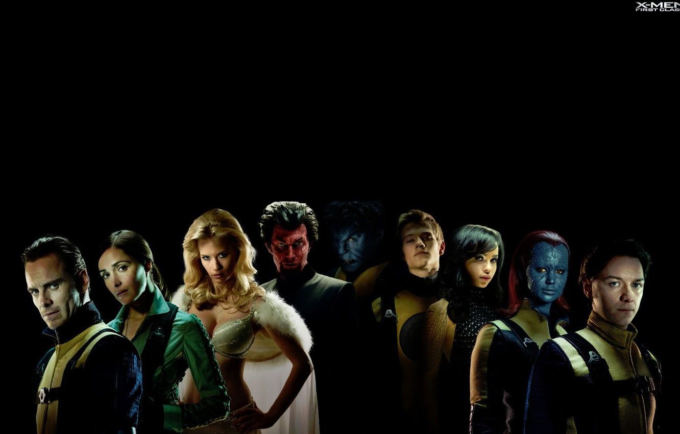 Wallpaper Black Background, Mystic, James McAvoy, Superheroes, Emma Frost, January Jones, Magneto, Michael Fassbender, Rose Byrne, X Men: First Class, X Men: First Class, Jennifer Lawrence, Charles Xavier, Moira MacTaggert Image For Desktop, Section