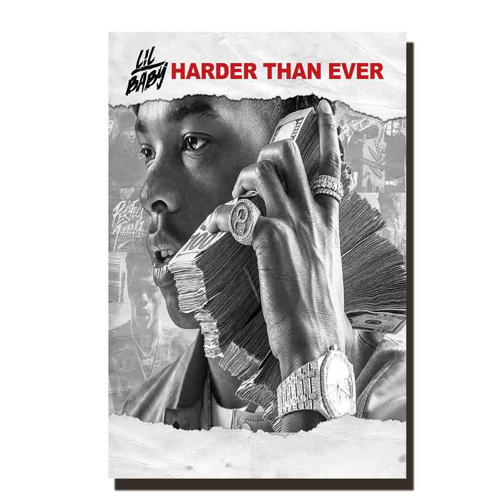 C200 Art Harder Than Ever LIl Baby Music Album Cover Silk Poster Picture Decoration 24x32 24x36 12x18 Print Canvas Custom Gift. Painting & Calligraphy