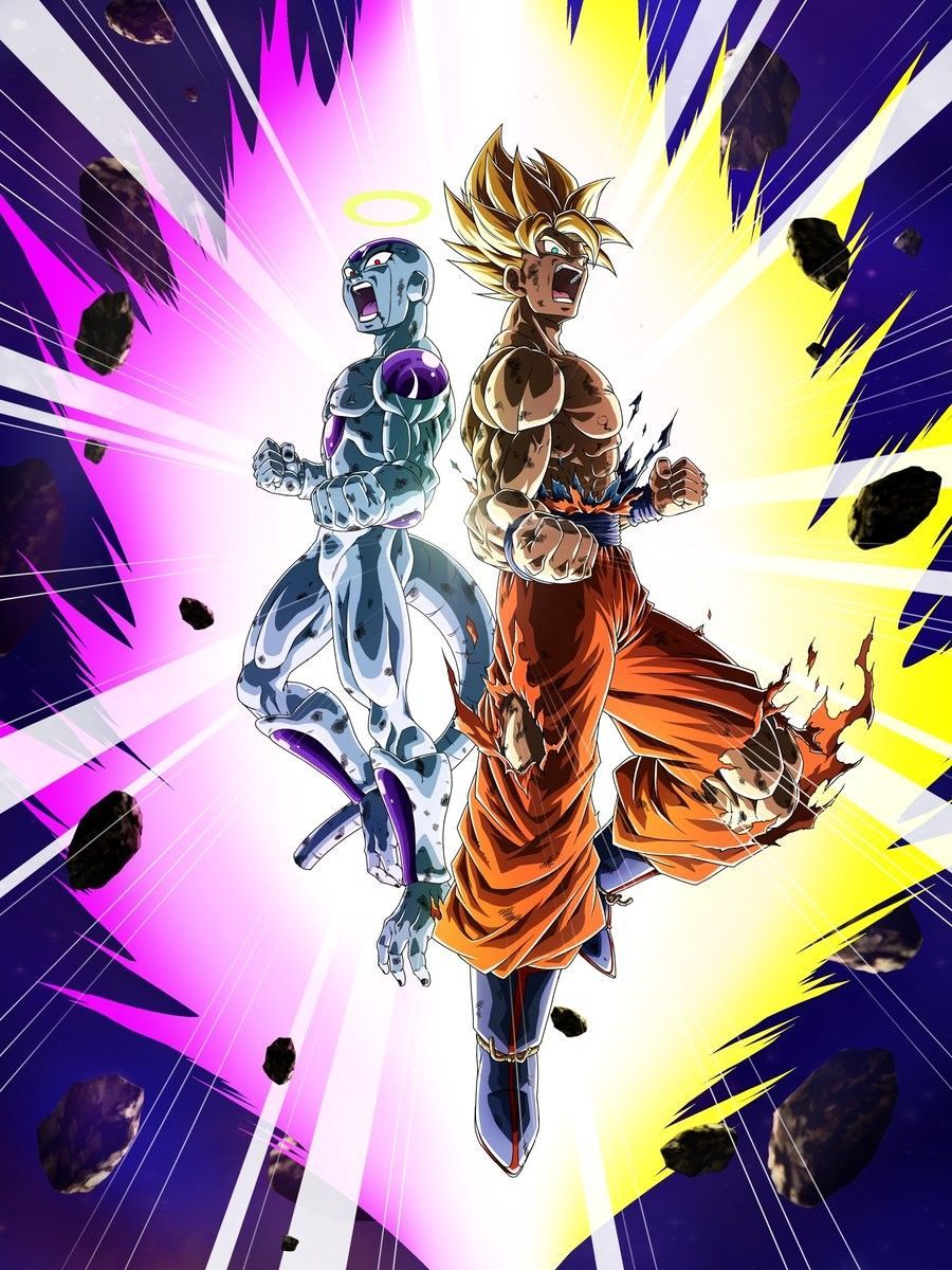 Those who play dokkan battle, this is hopefully the art for Lr Goku and Frieza. Anime dragon ball super, Dragon ball artwork, Dragon ball wallpaper