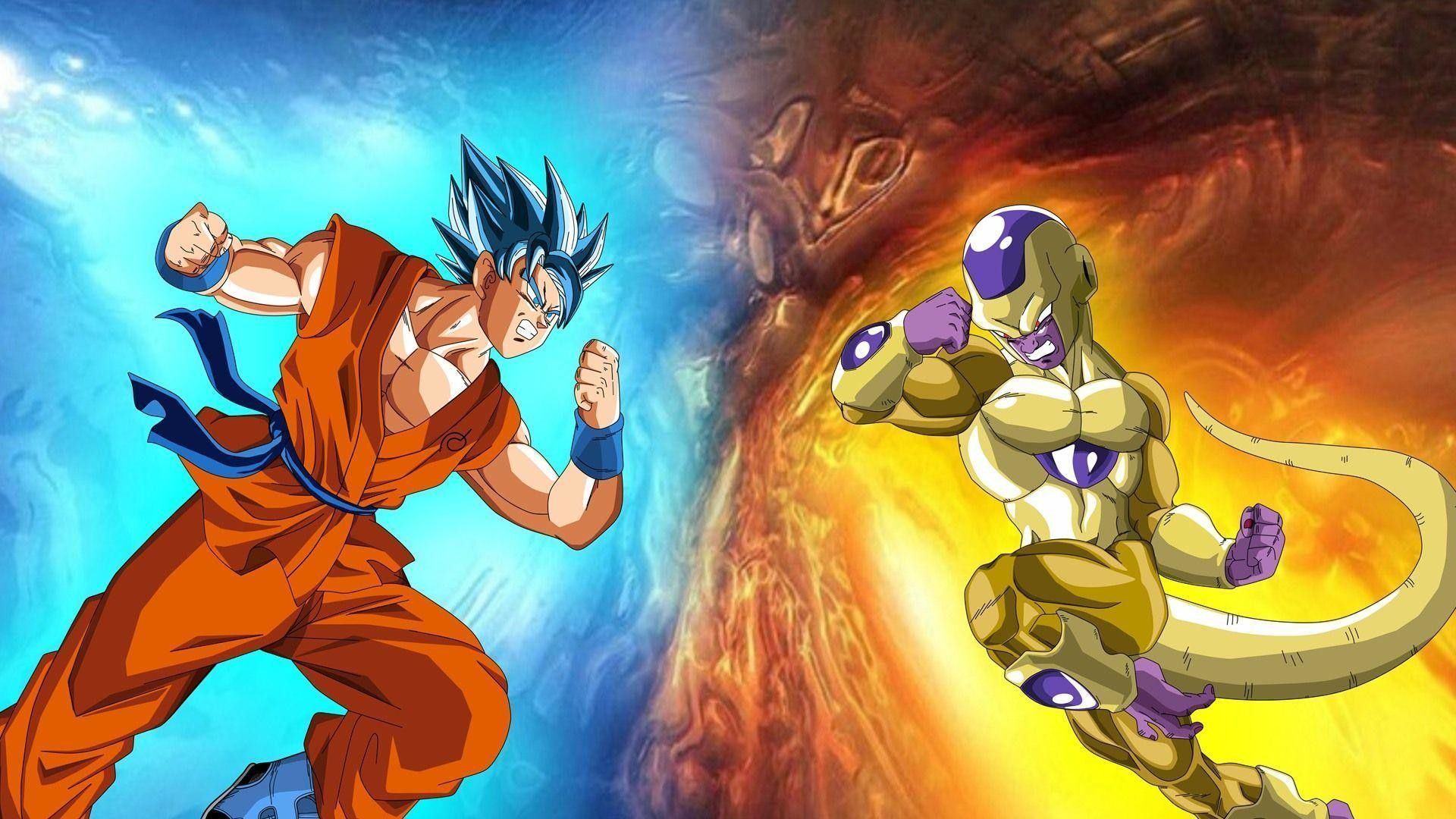 Gold Frieza vs SSGSS Goku no aura 1920x1080  Goku Goku vs frieza Frieza
