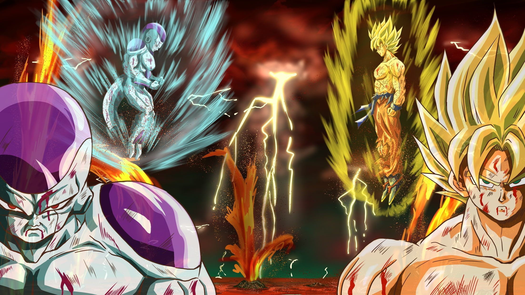 Goku Super Saiyan Vs Frieza Wallpaper