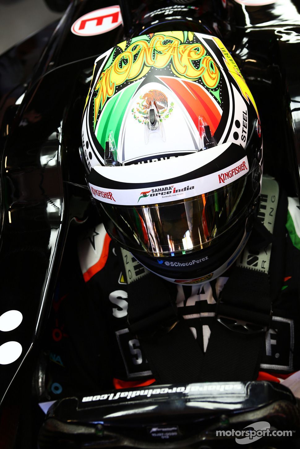 Checo Pérez design for the 2014 Monaco GP. Racing helmets, Race cars, Red bull f1