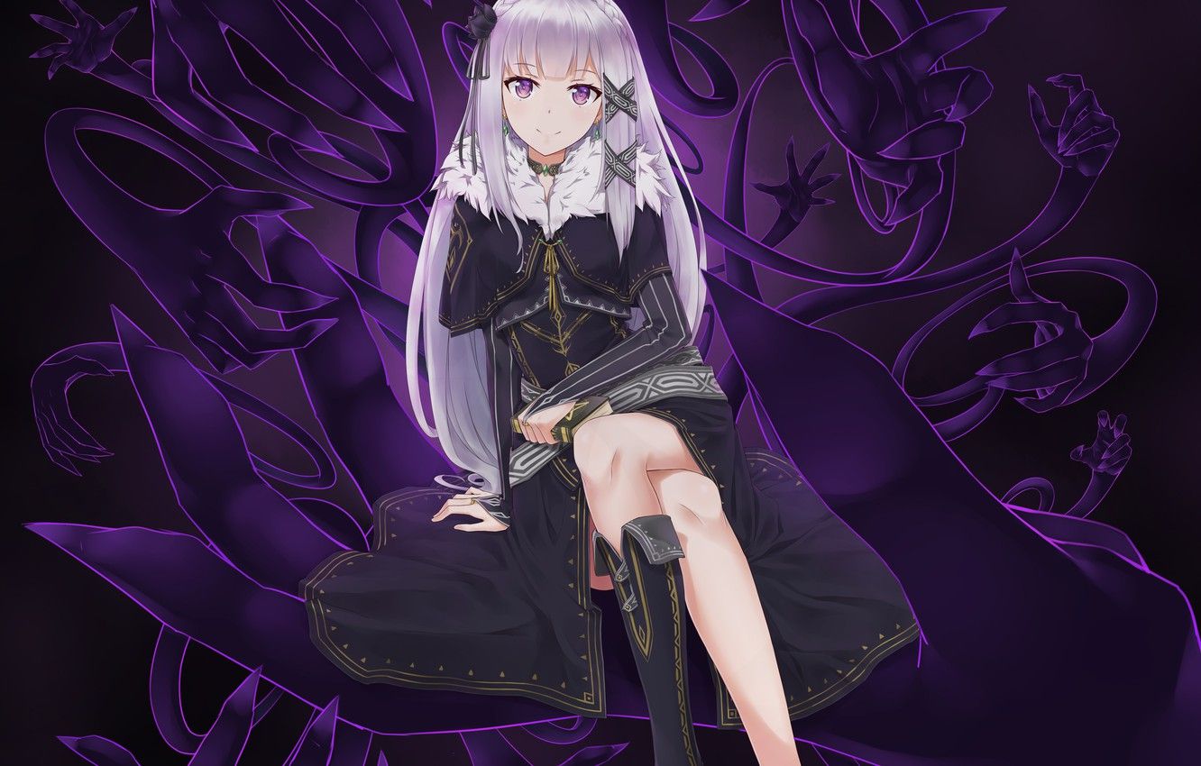 Wallpaper girl, hands, anime, art, emilia, re zero kara hajime chip isek or seikatsu, satella image for desktop, section прочее