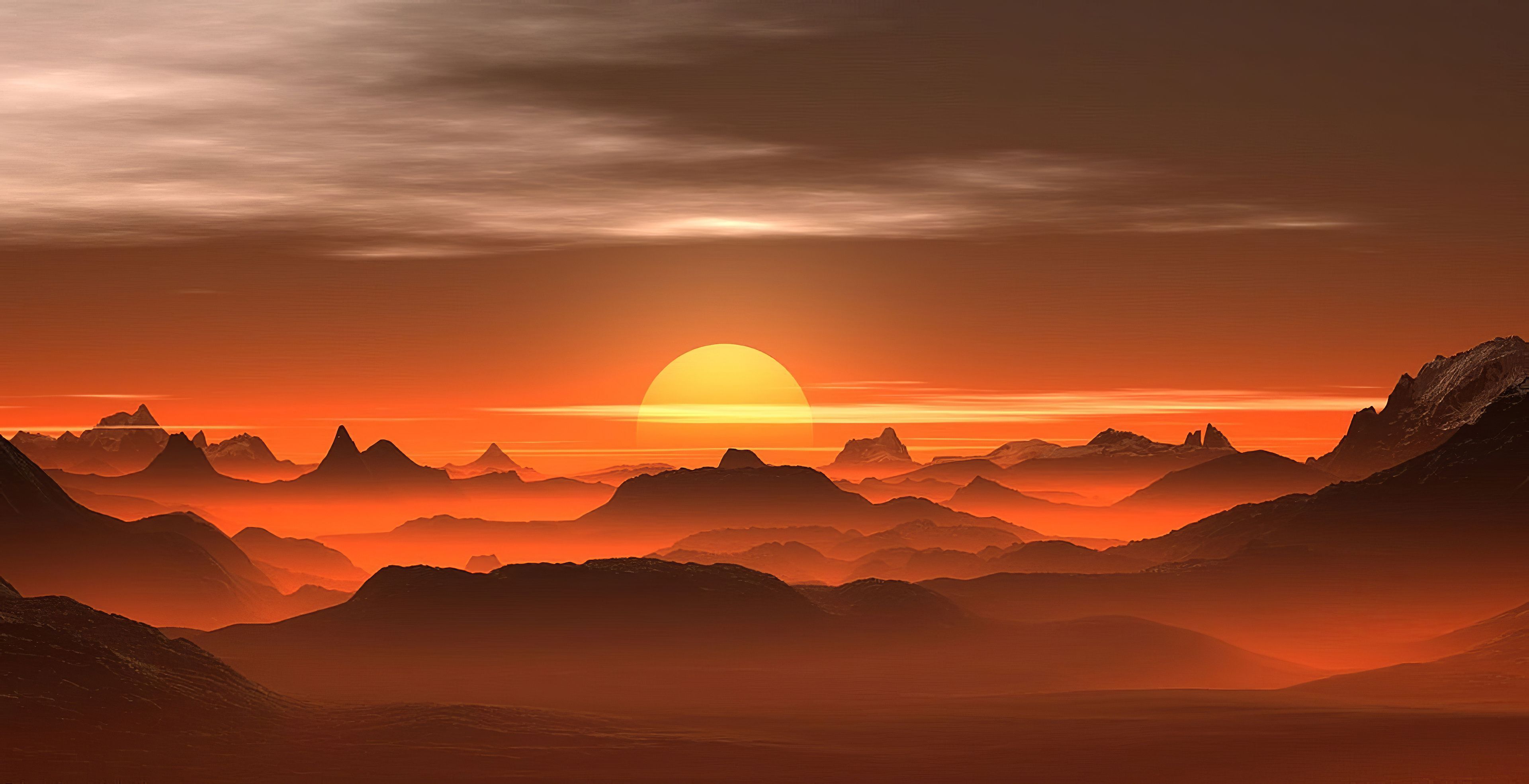 Sunset Mist Desert 4k 2048x1152 Resolution HD 4k Wallpaper, Image, Background, Photo and Picture