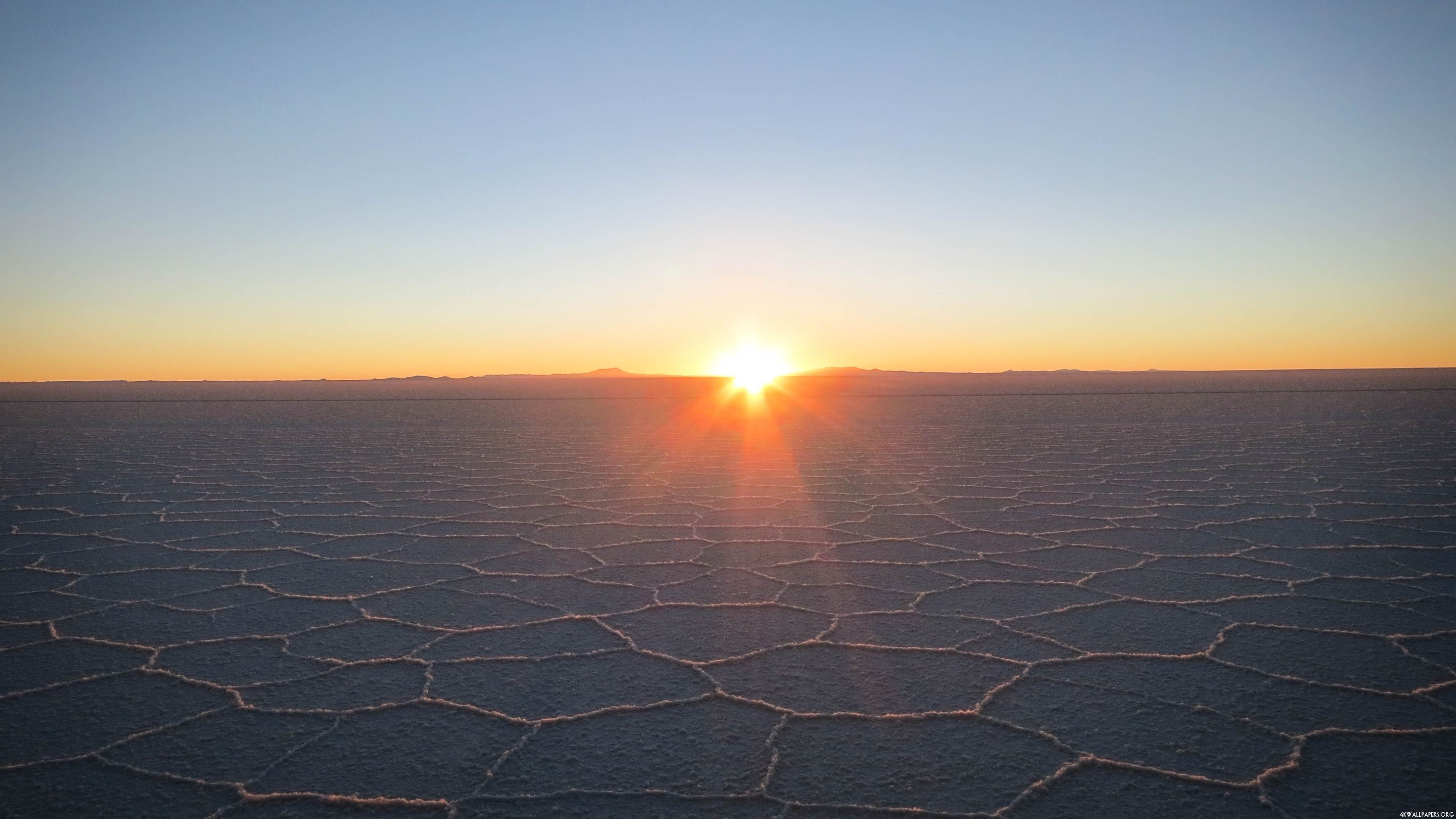 4K Salt Desert Sunset Wallpaper