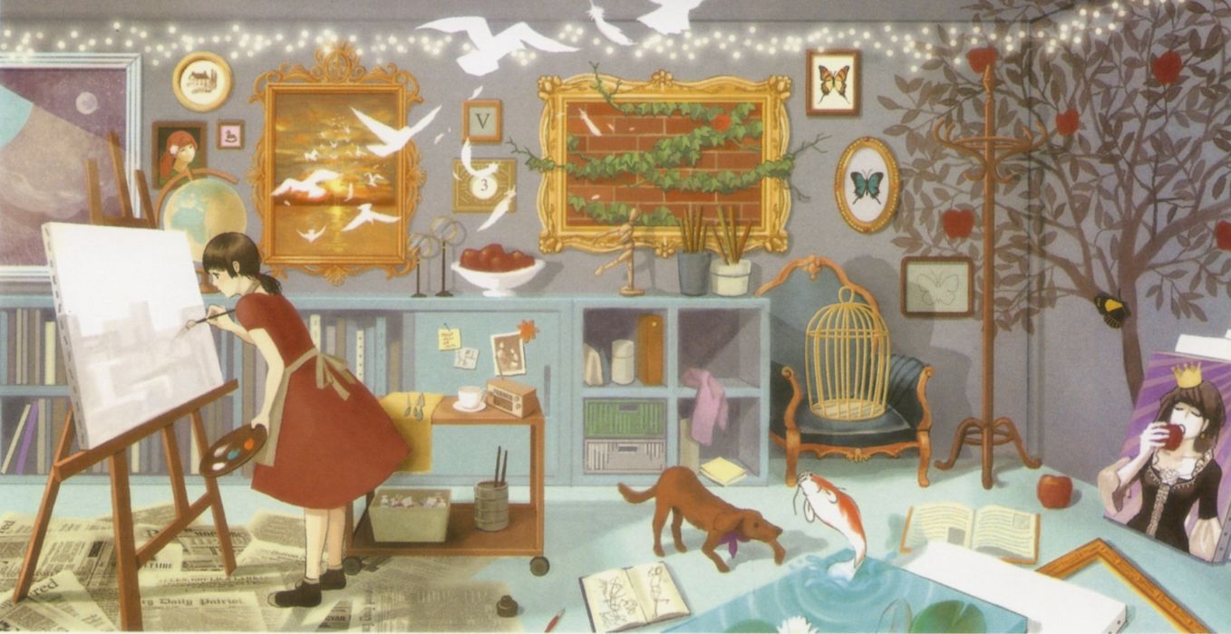 Room painter pixiv girls collection original anime beautiful wallpaperx1218