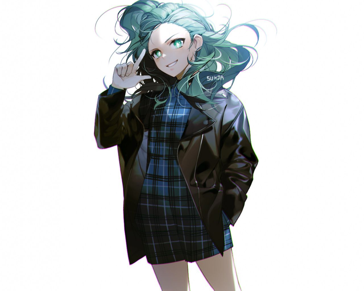 Download Cute, anime girl, blue hair, original wallpaper, 1280x Standard 5: Fullscreen