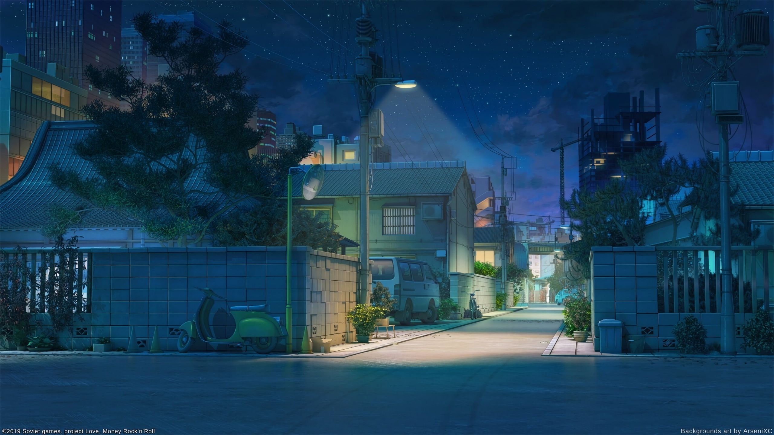 Anime Streets wallpaper in 2560x1440 resolution