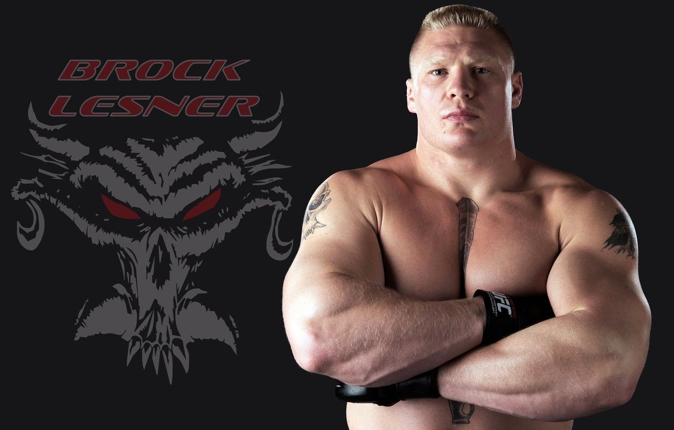 Photo Wallpaper Pose, Fighter, Beast, Wrestler, Tattoo, Brock Lesnar Logo