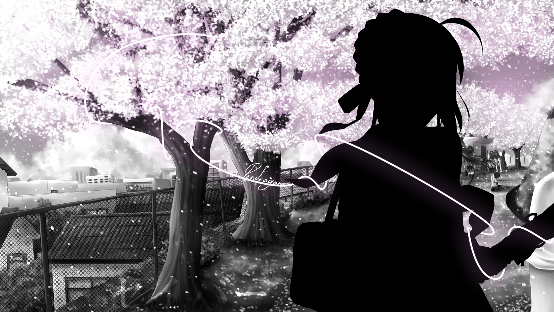 Black And White Anime Trees Wallpapers - Wallpaper Cave