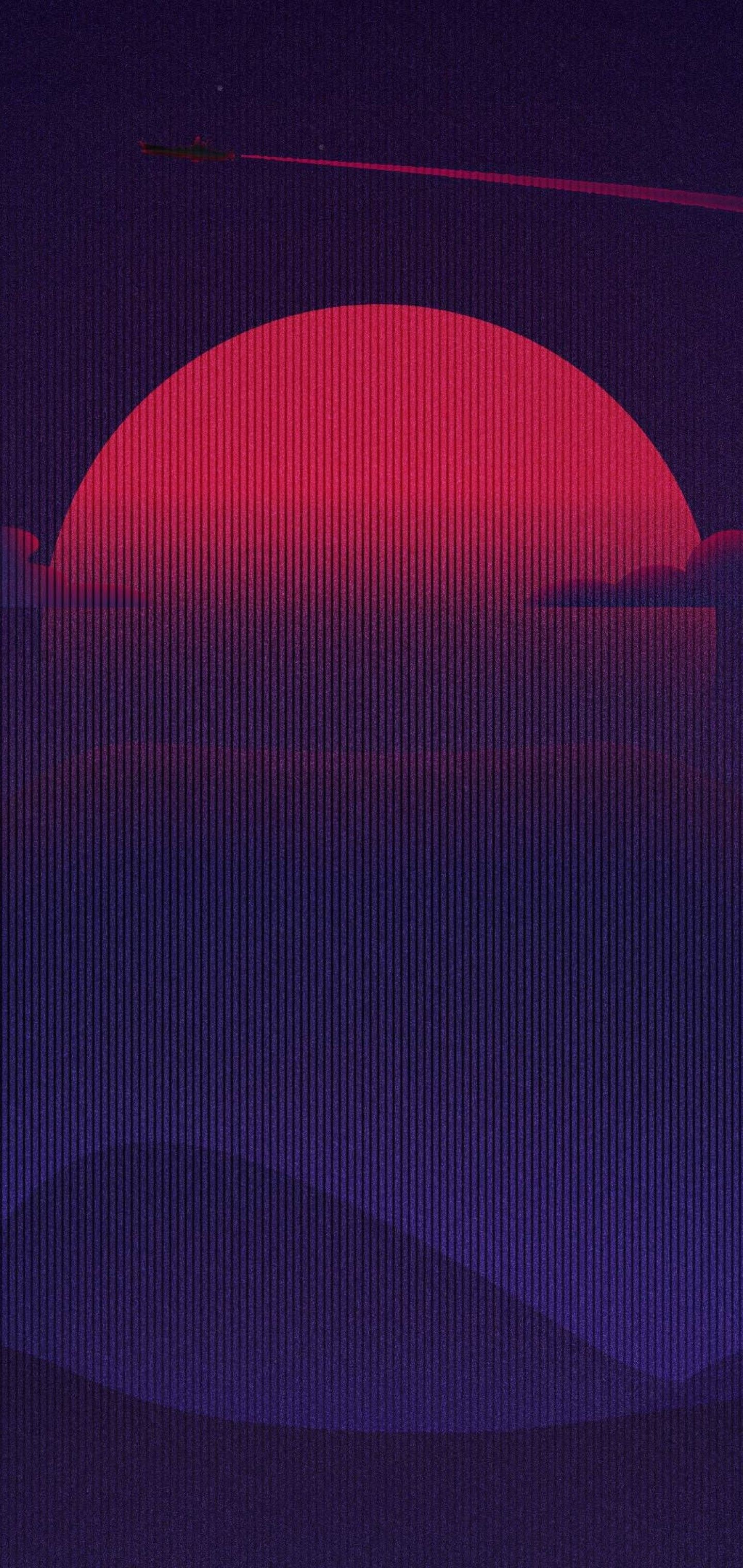 Download 1440x3040 Synthwave, Mountain, Clouds, Retrowave Wallpaper for Samsung Galaxy Note Plus & S10 Plus