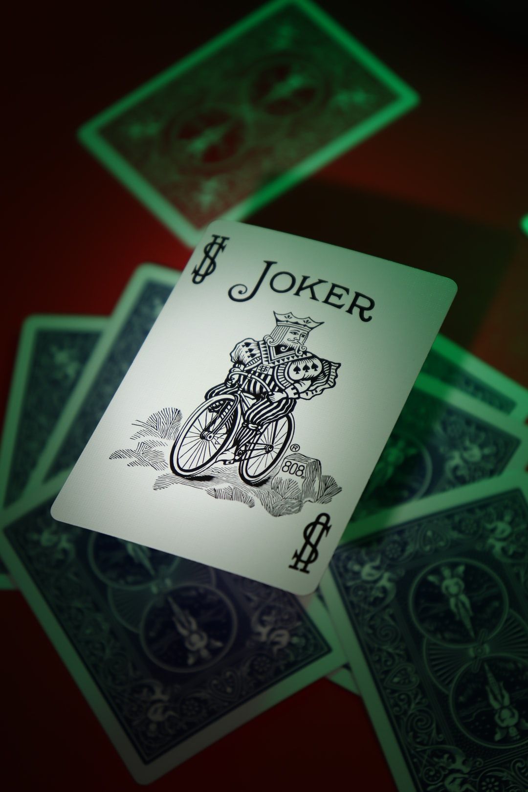joker playing card on playing cards photo