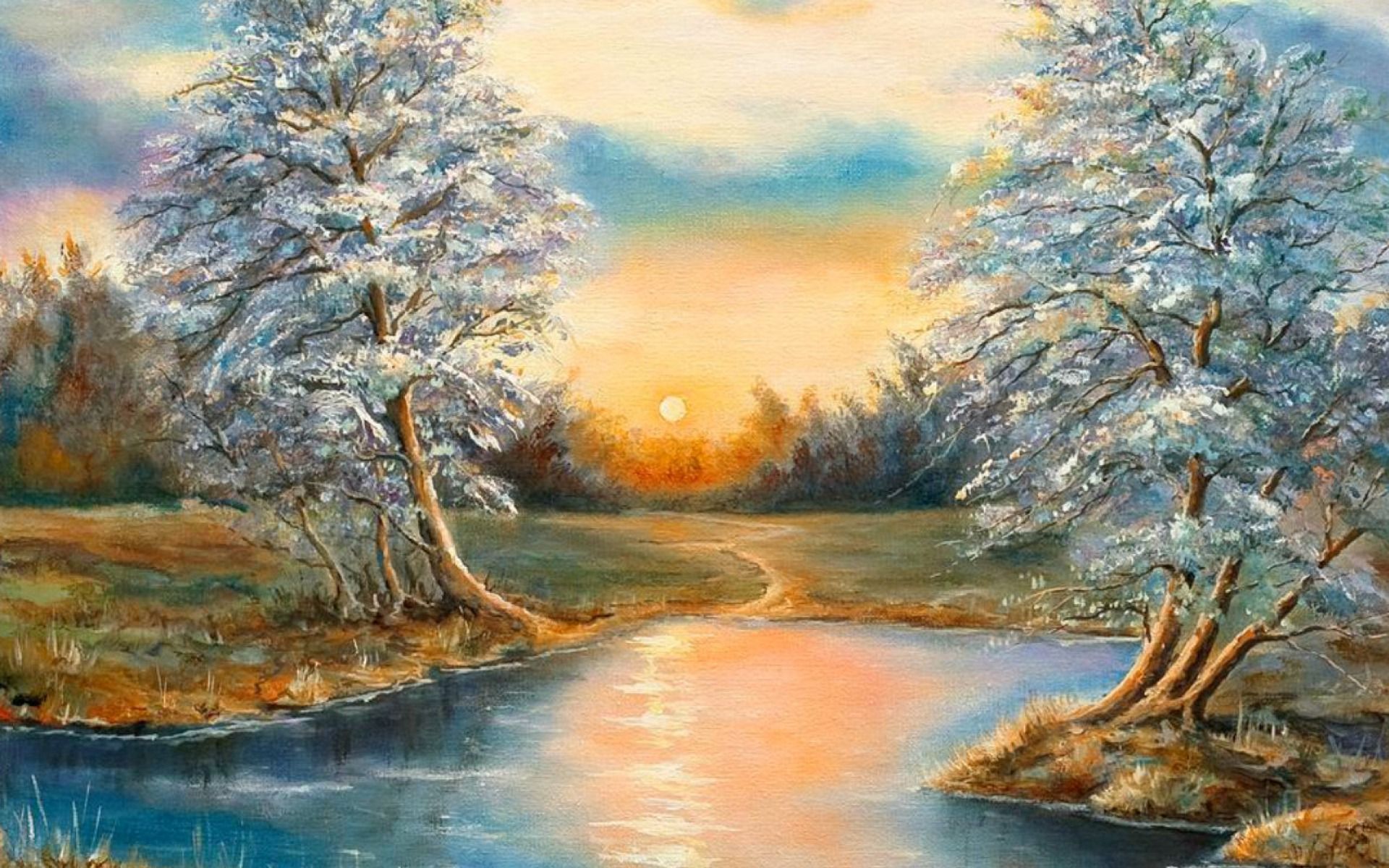 Beautiful Trees Pond Meadow wallpaper. Beautiful Trees Pond Meadow