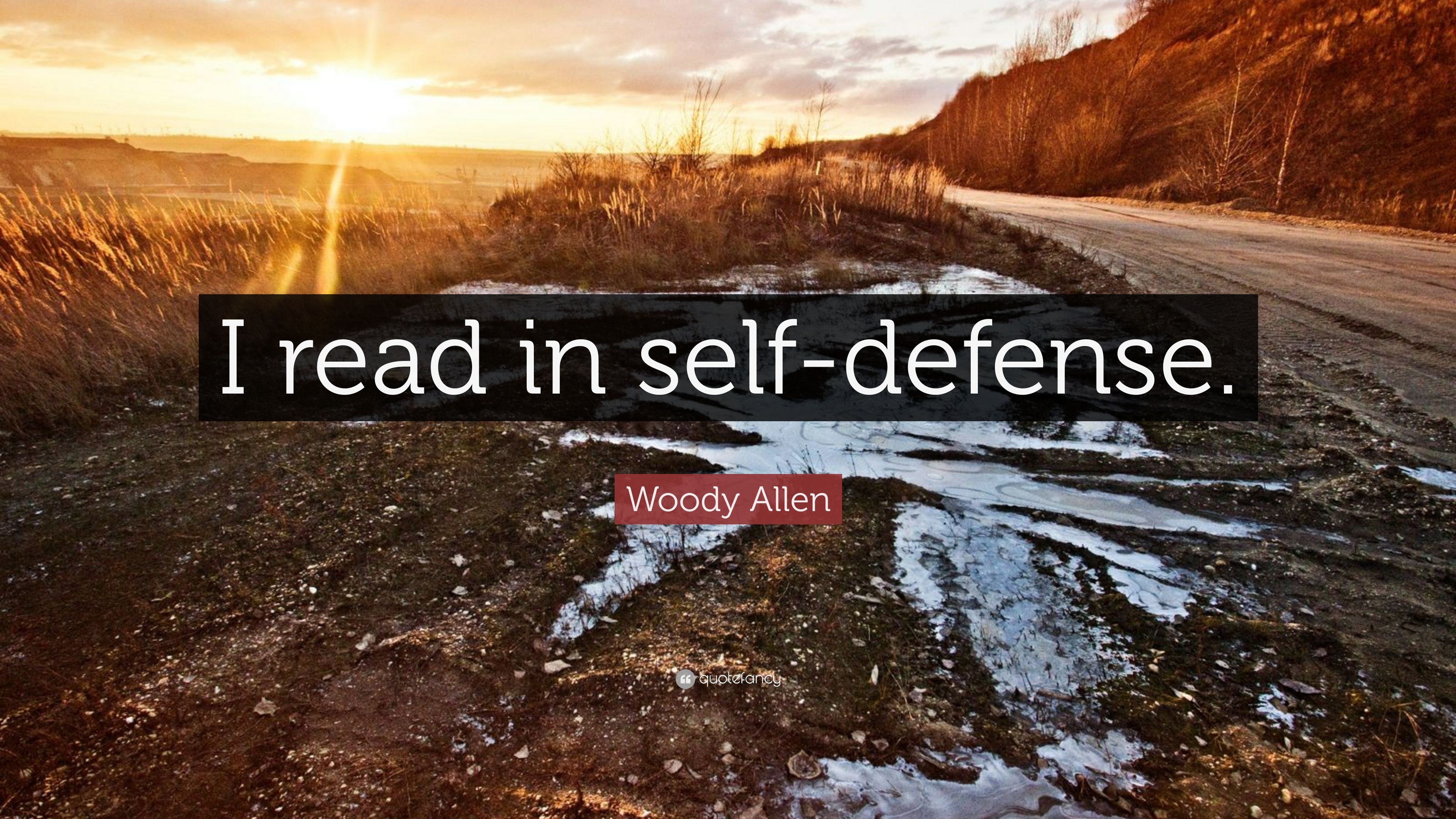 Woody Allen Quote: “I Read In Self Defense.” (7 Wallpaper)
