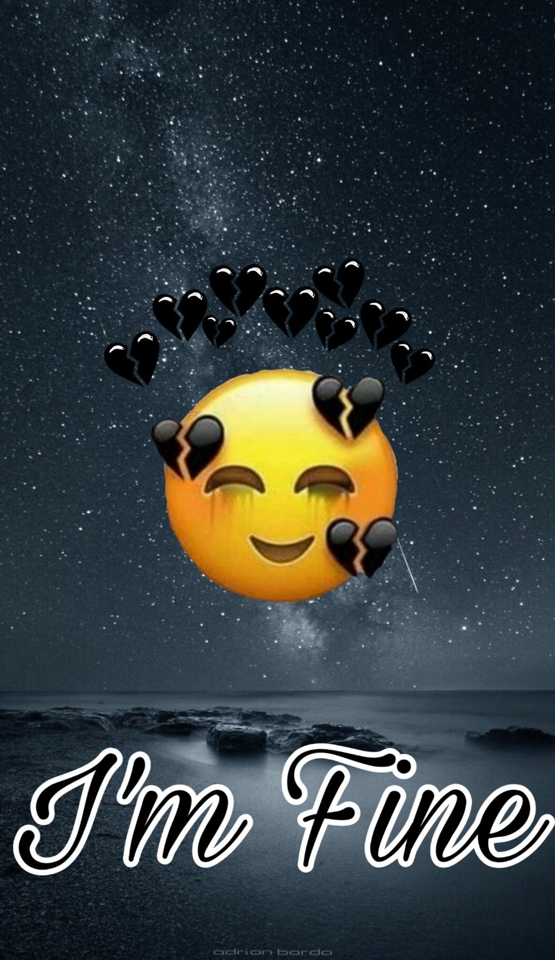 Im Fine Happy Sad Emoji HD Wallpaper
