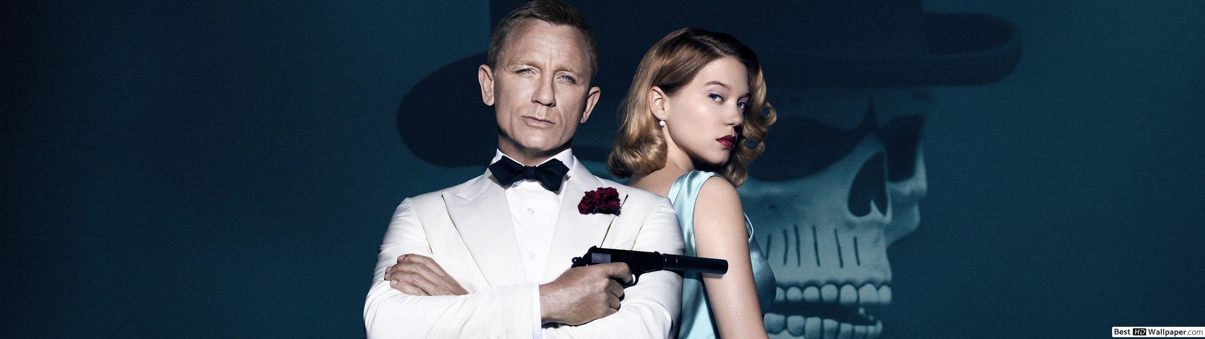 James Bond skull and woman HD wallpaper download
