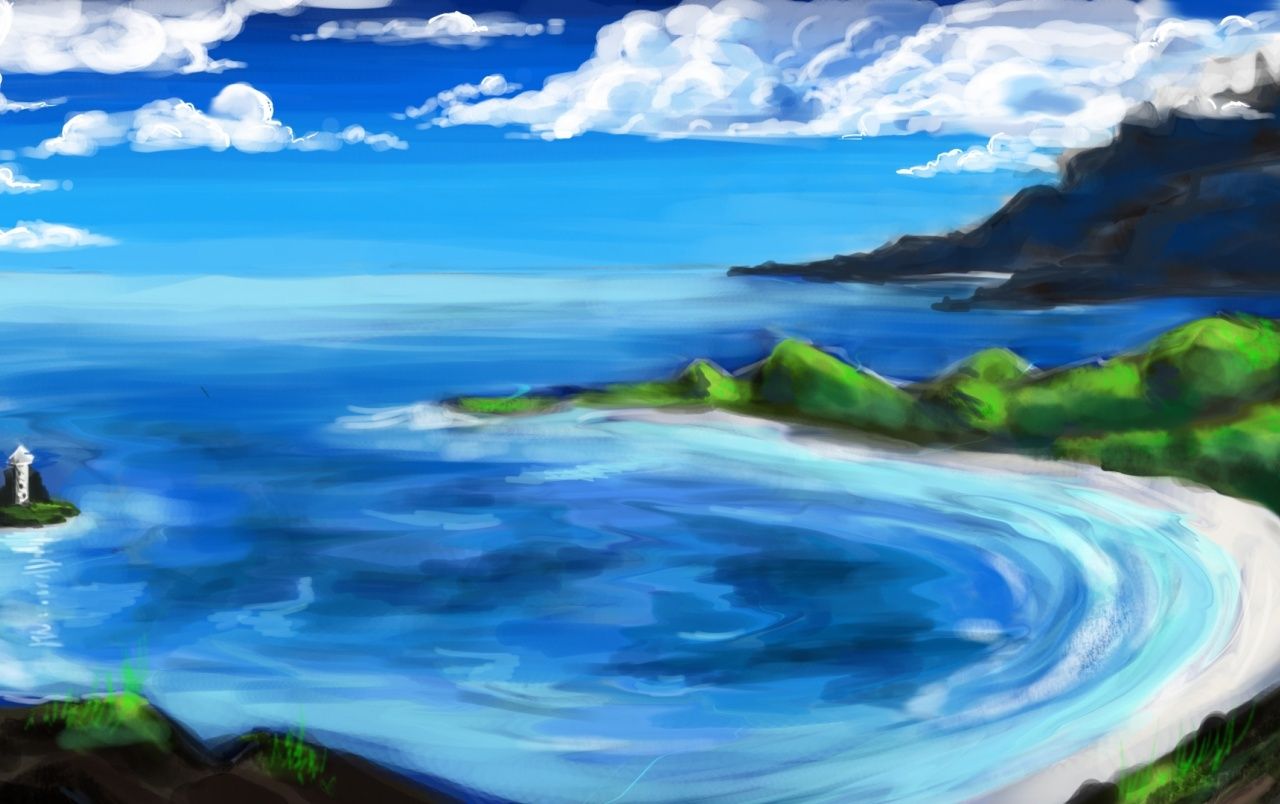 Ocean & Scenery Painting Wallpaper Scenery Painting HD Wallpaper