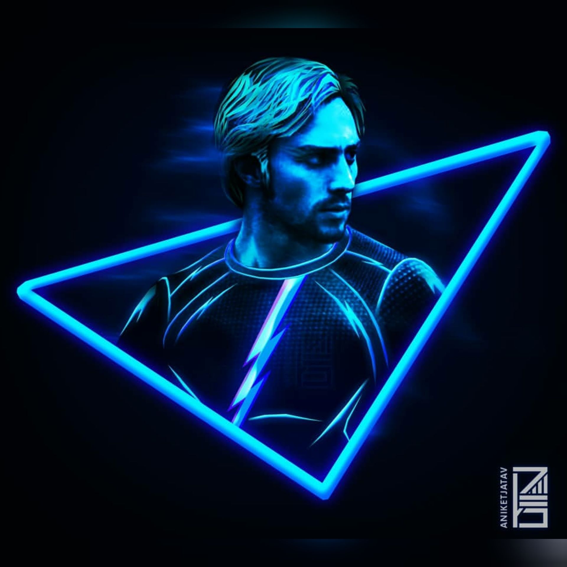 Neon Quicksilver. Bet you didn't see that coming. Marvel artwork, Marvel superheroes, Marvel posters