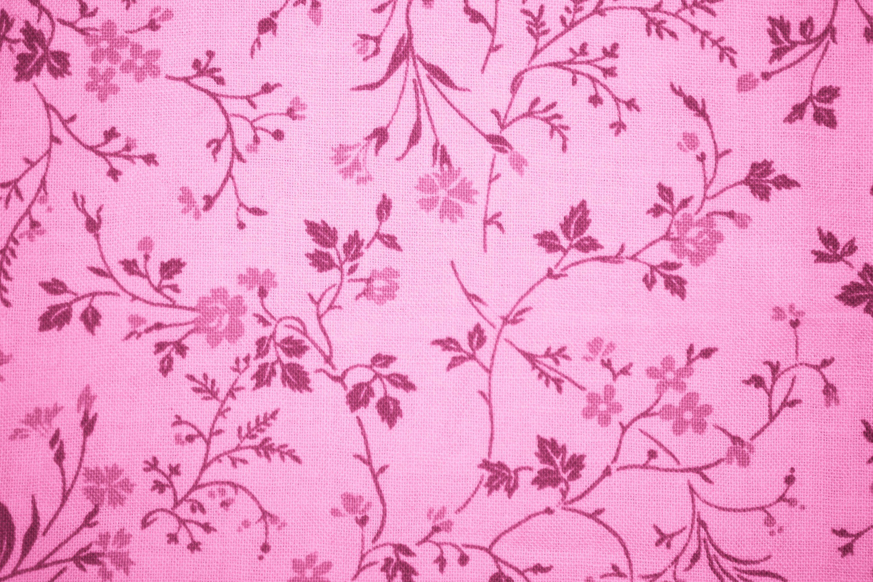 Pink Floral Print Fabric Texture Picture. Free Photograph. Photo Public Domain