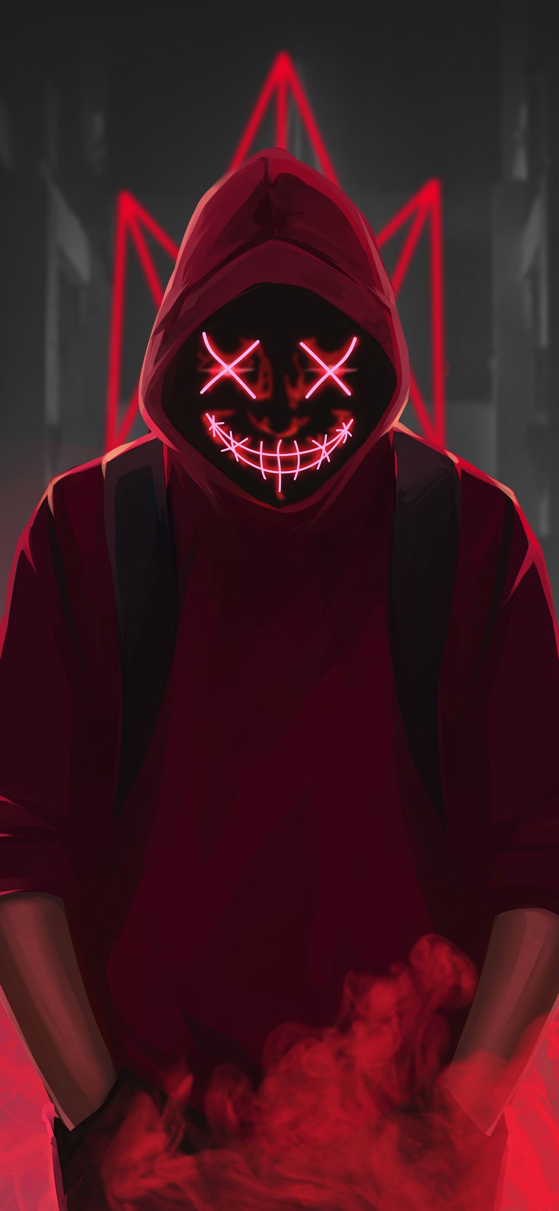 Red Mask Neon Eyes 4k iPhone XS, iPhone iPhone X HD 4k Wallpaper, Image, Background, Photo and Picture