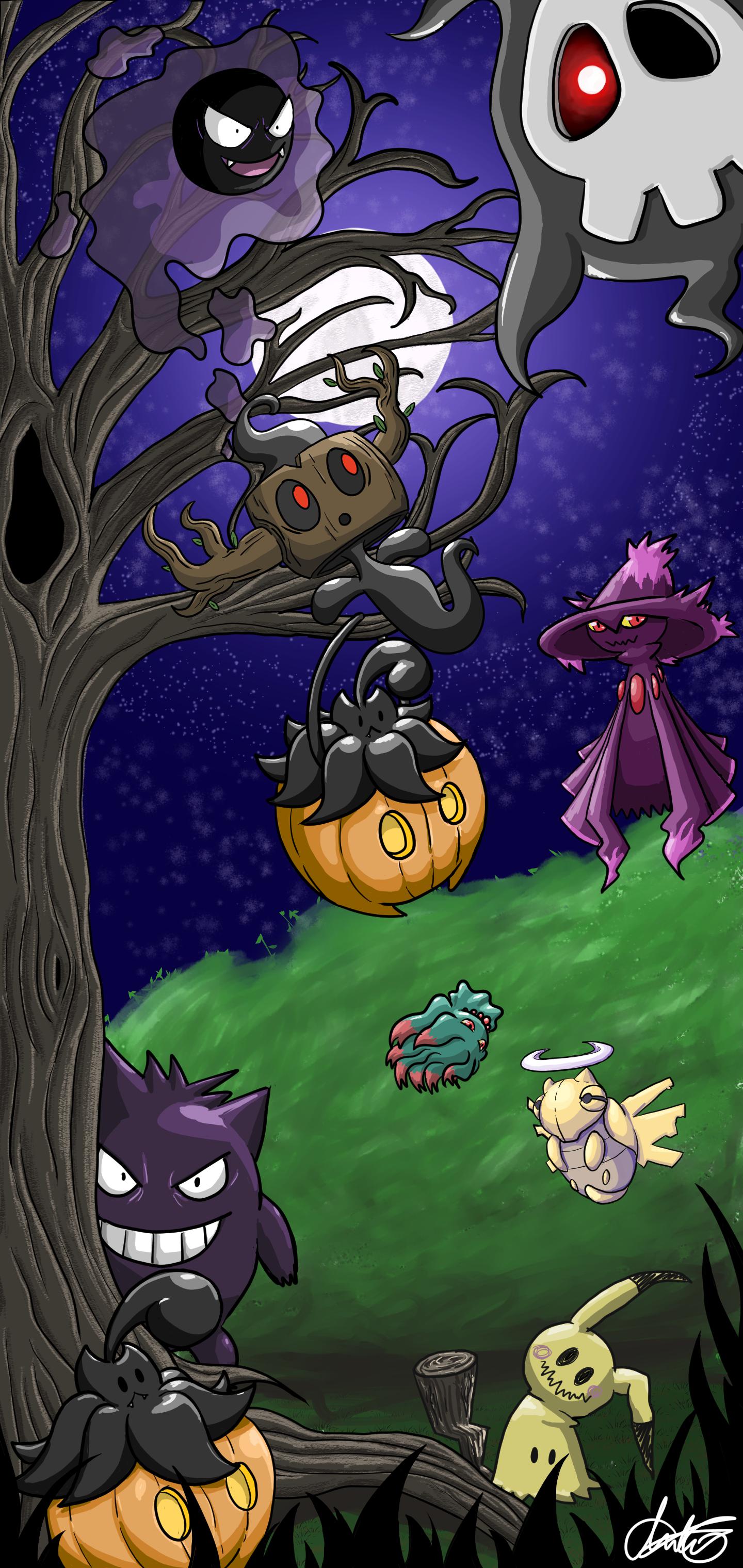 Spooky Pokemon By Minumat Galaxy S10 Hole Punch Wallpaper