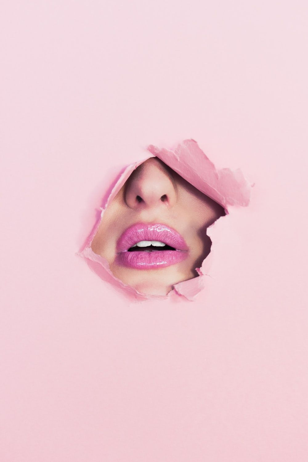 Cartoon Wallpaper Pink Lips