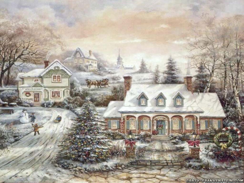 Old Fashioned Classic Christmas Wallpaper