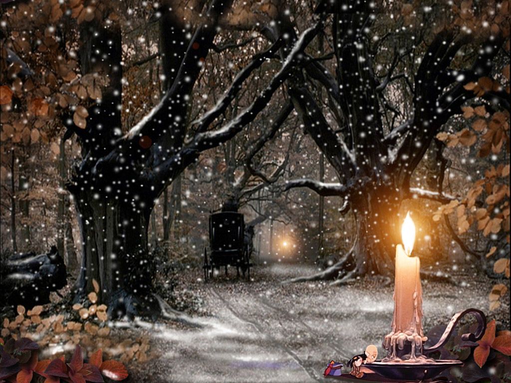 Old Fashioned Christmas Scenes Wallpaper