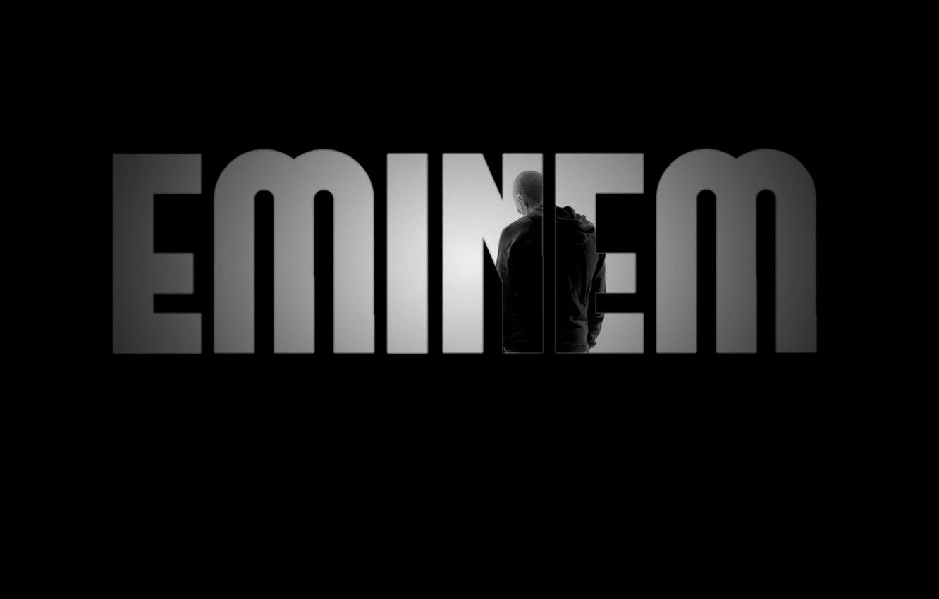 Wallpaper background, the inscription, black, rap, eminem image for desktop, section музыка