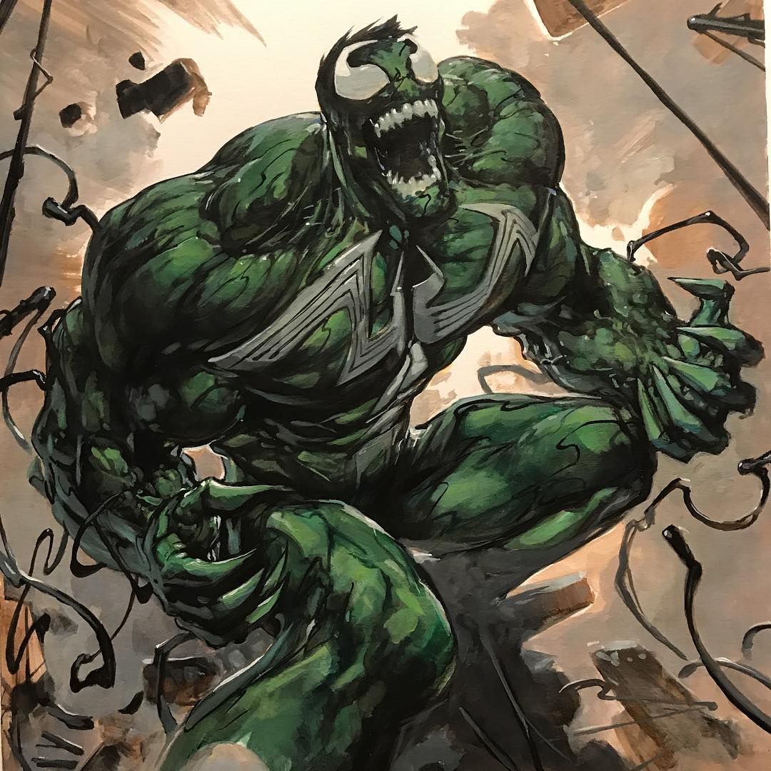 Venomized Hulk Acrylic Commission. Venom comics, Hulk art, Hulk marvel