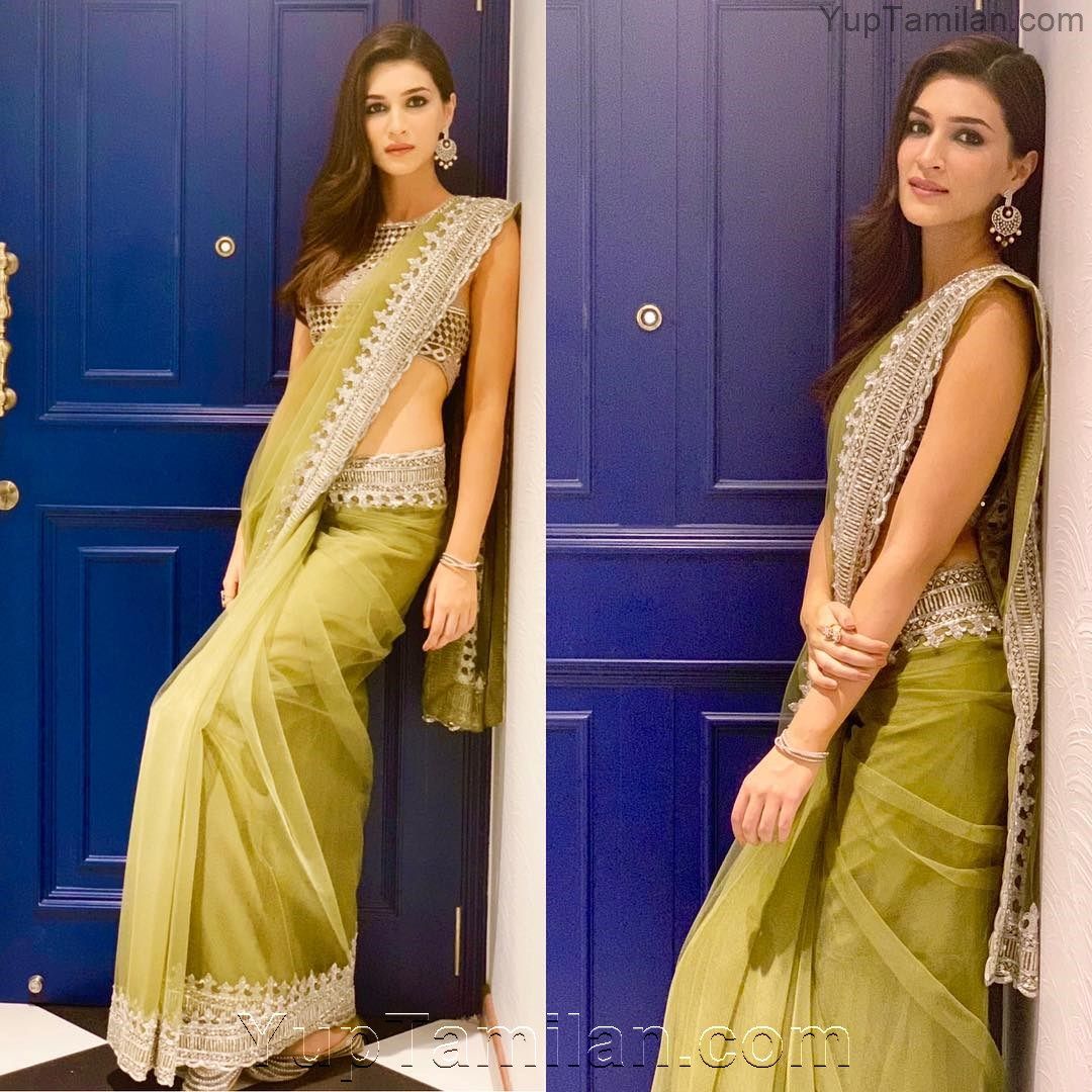 Kriti Sanon Gorgeous Spicy Photo in Saree. Half Saree Picture
