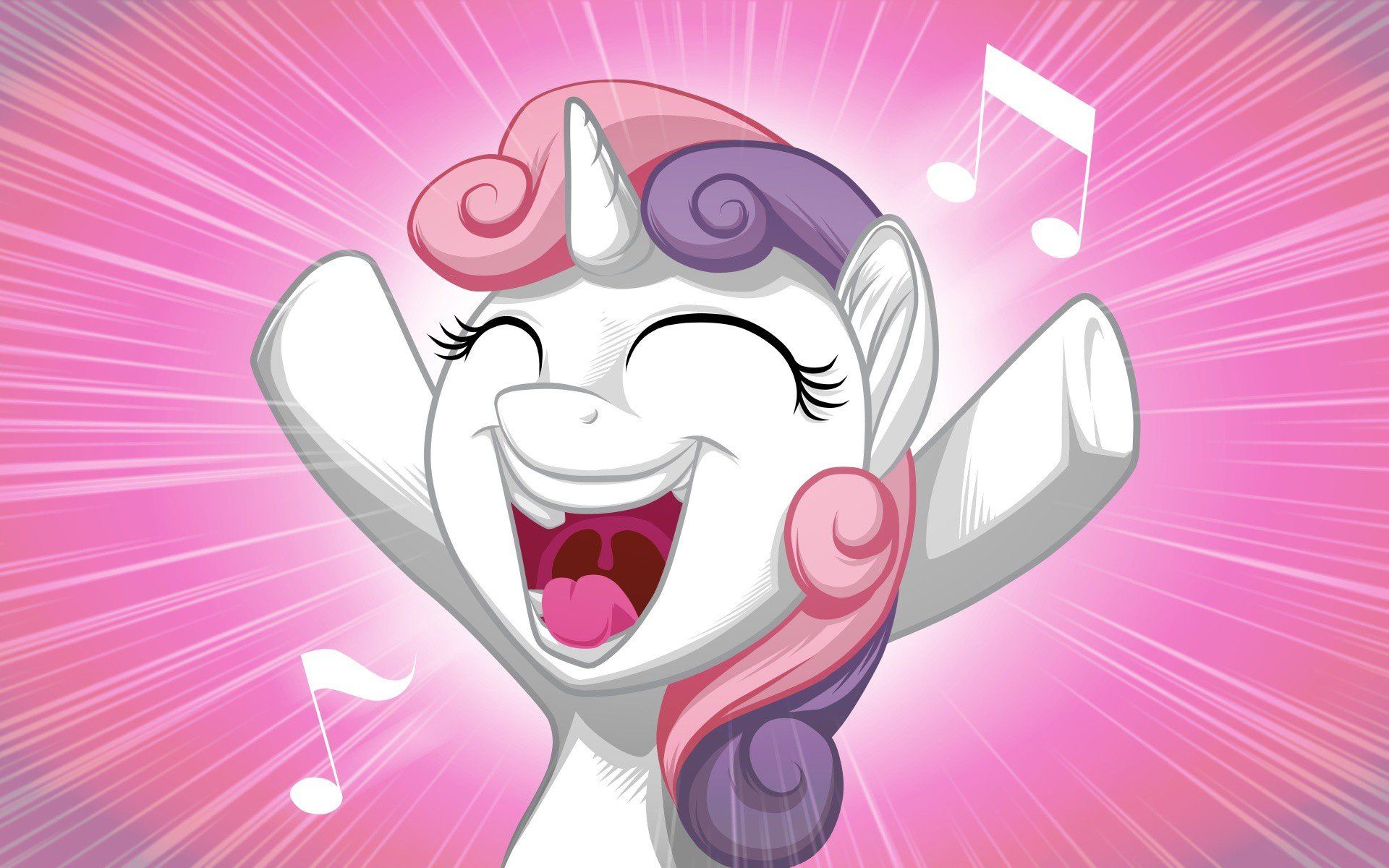 My Little Pony, Sweetie Belle, White, Purple, Pink, Singing, Pony, Unicorns Wallpaper HD / Desktop and Mobile Background