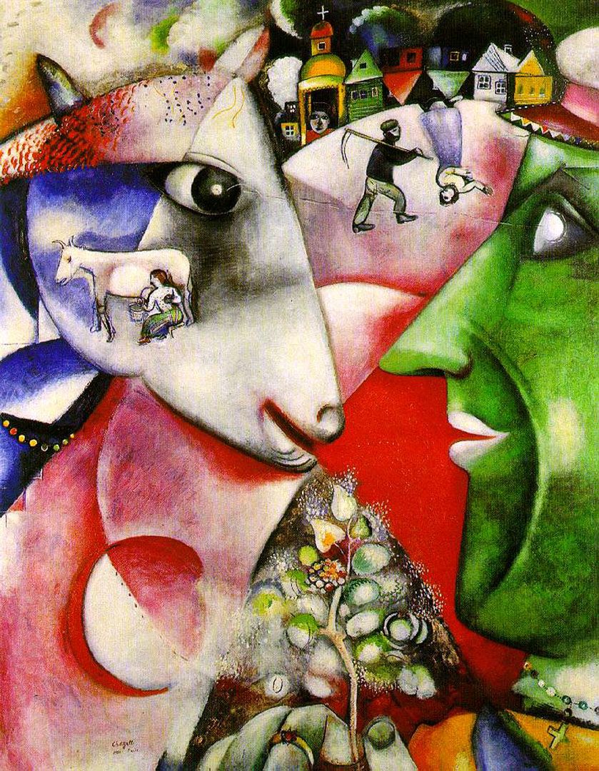 I And The Village surrealist marc chagall art wallpaper