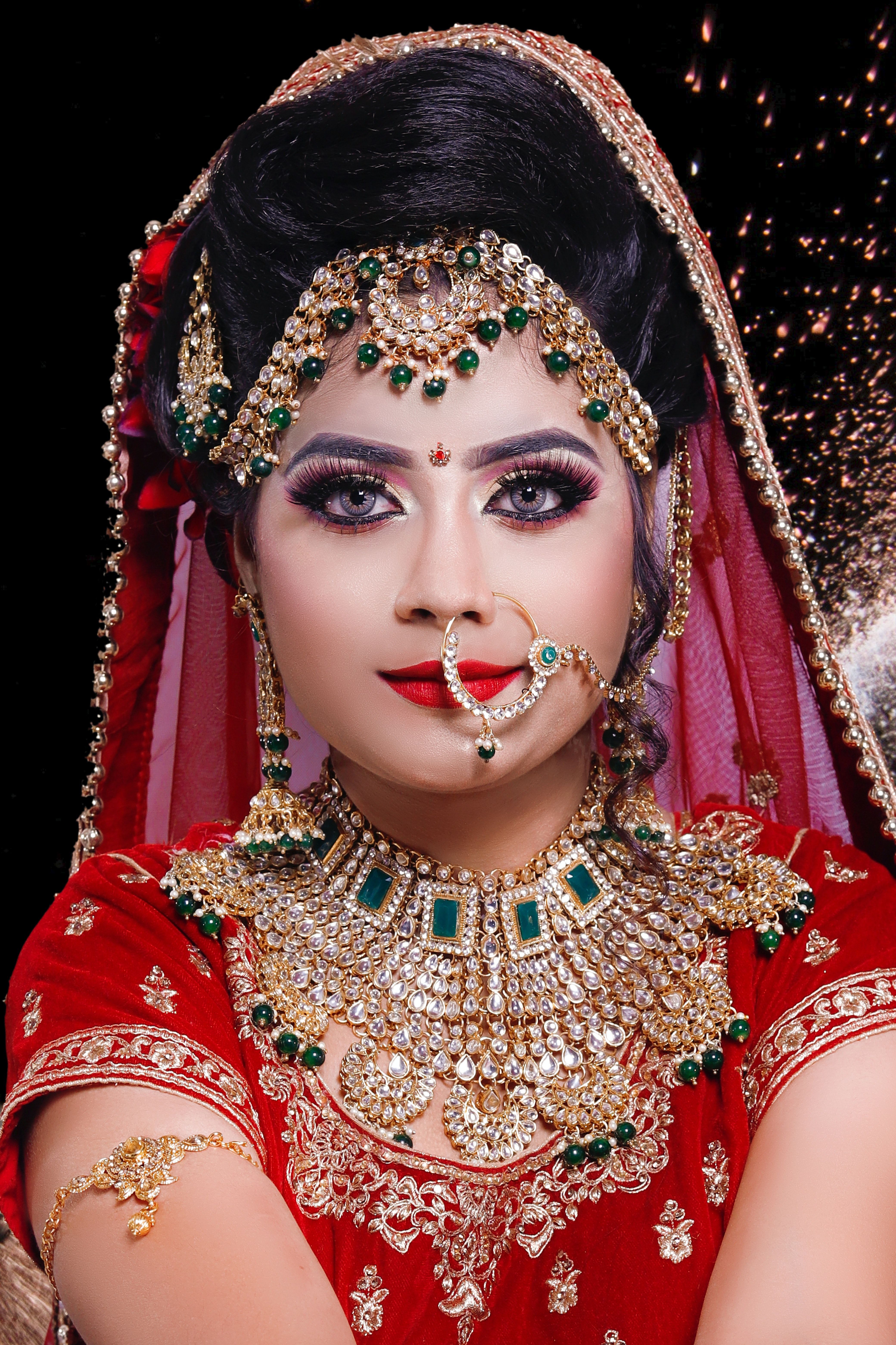 Free of bride, eye makeup, indian bridal