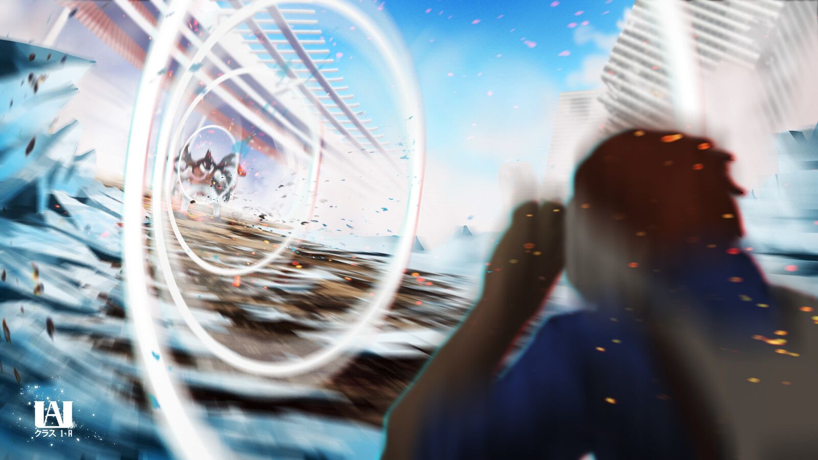 Todoroki vs Gang Orca / My Hero Academia, Lorenzo Berzosa