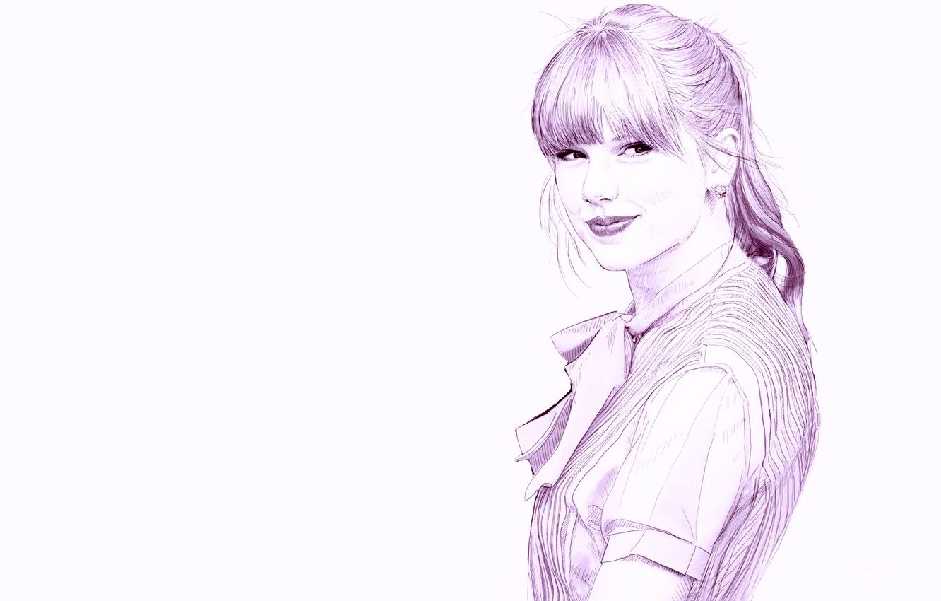 Wallpaper figure, pencil, Taylor Swift image for desktop, section живопись