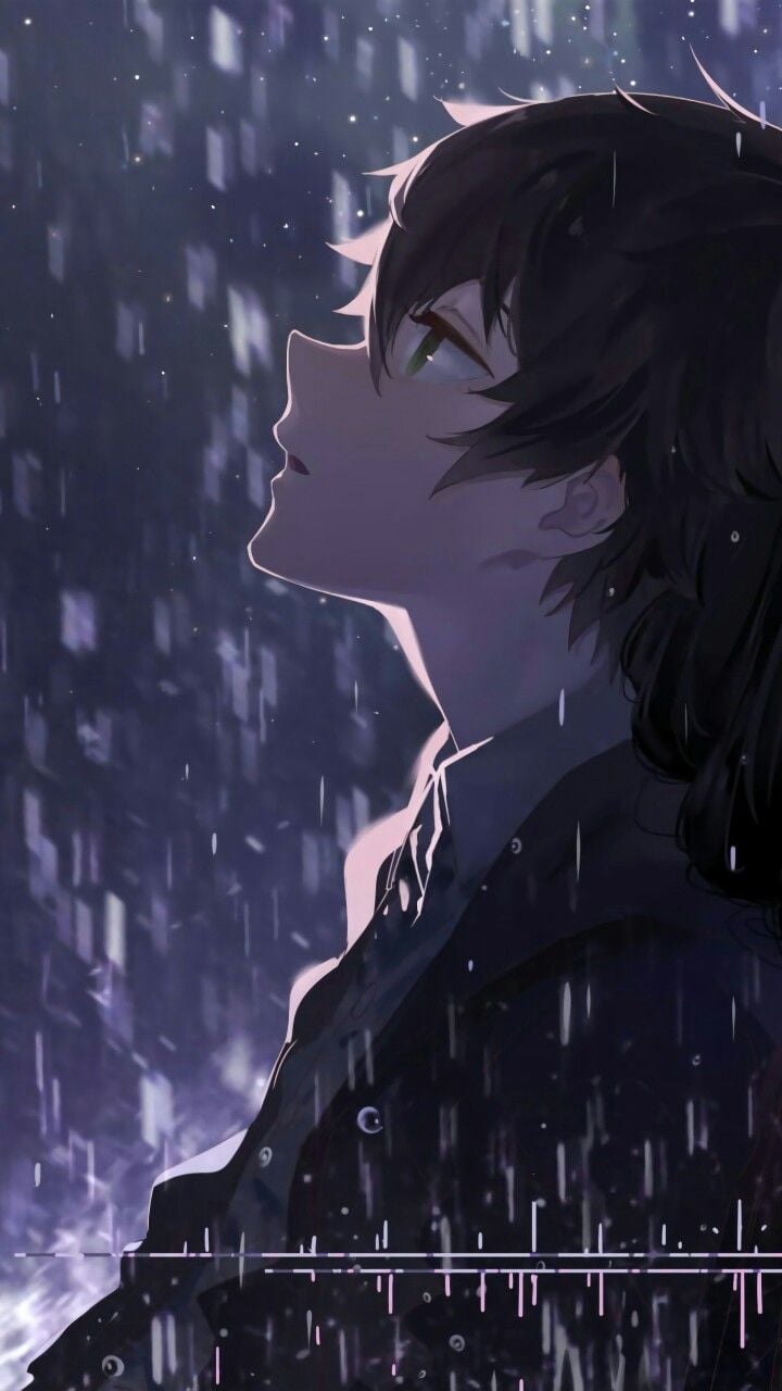 Download Intense and thoughtful dark anime boy Wallpaper