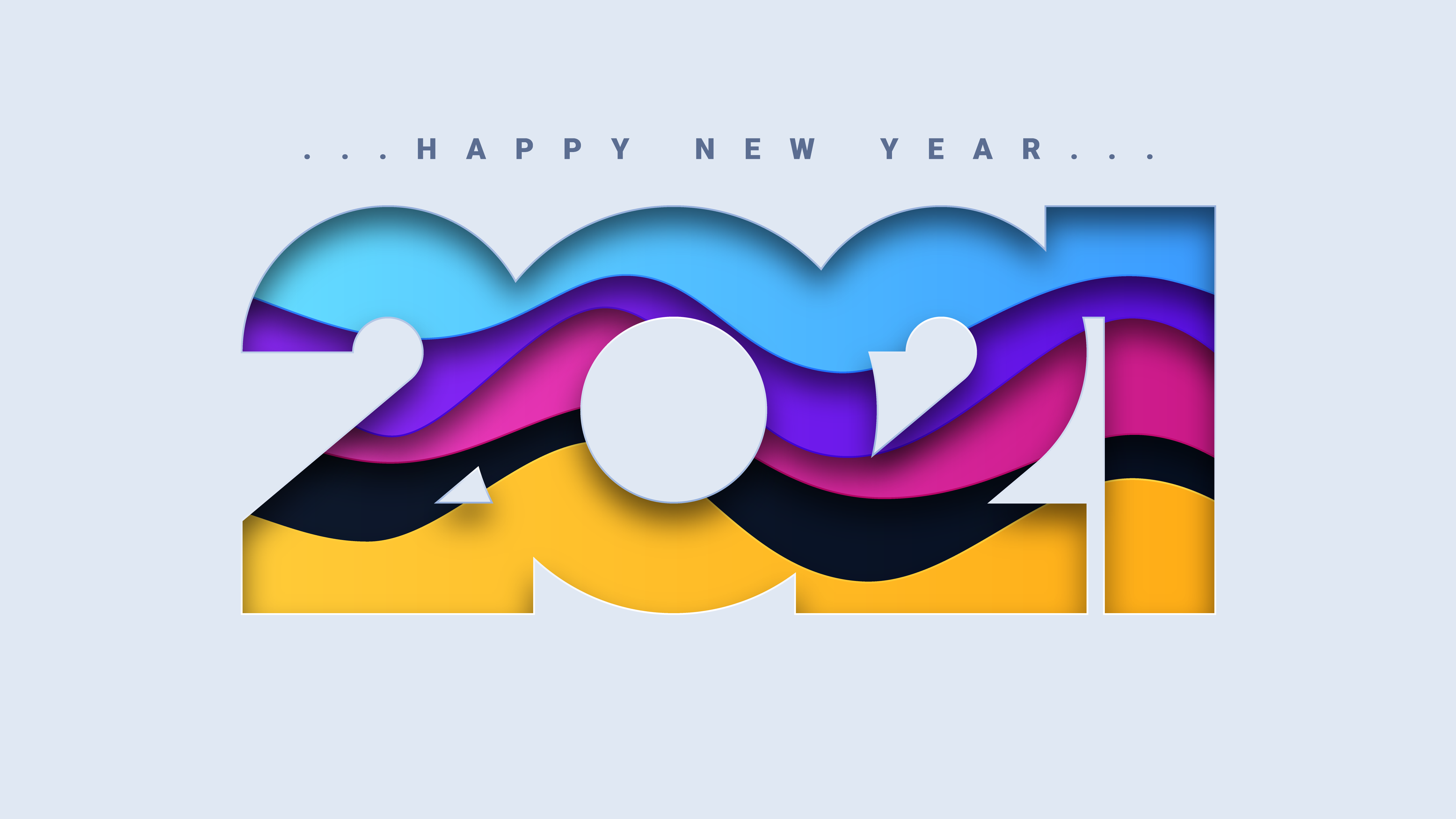 New Year 4K Wallpaper, Happy New Year, Colorful, White Background, 5K, Celebrations New Year