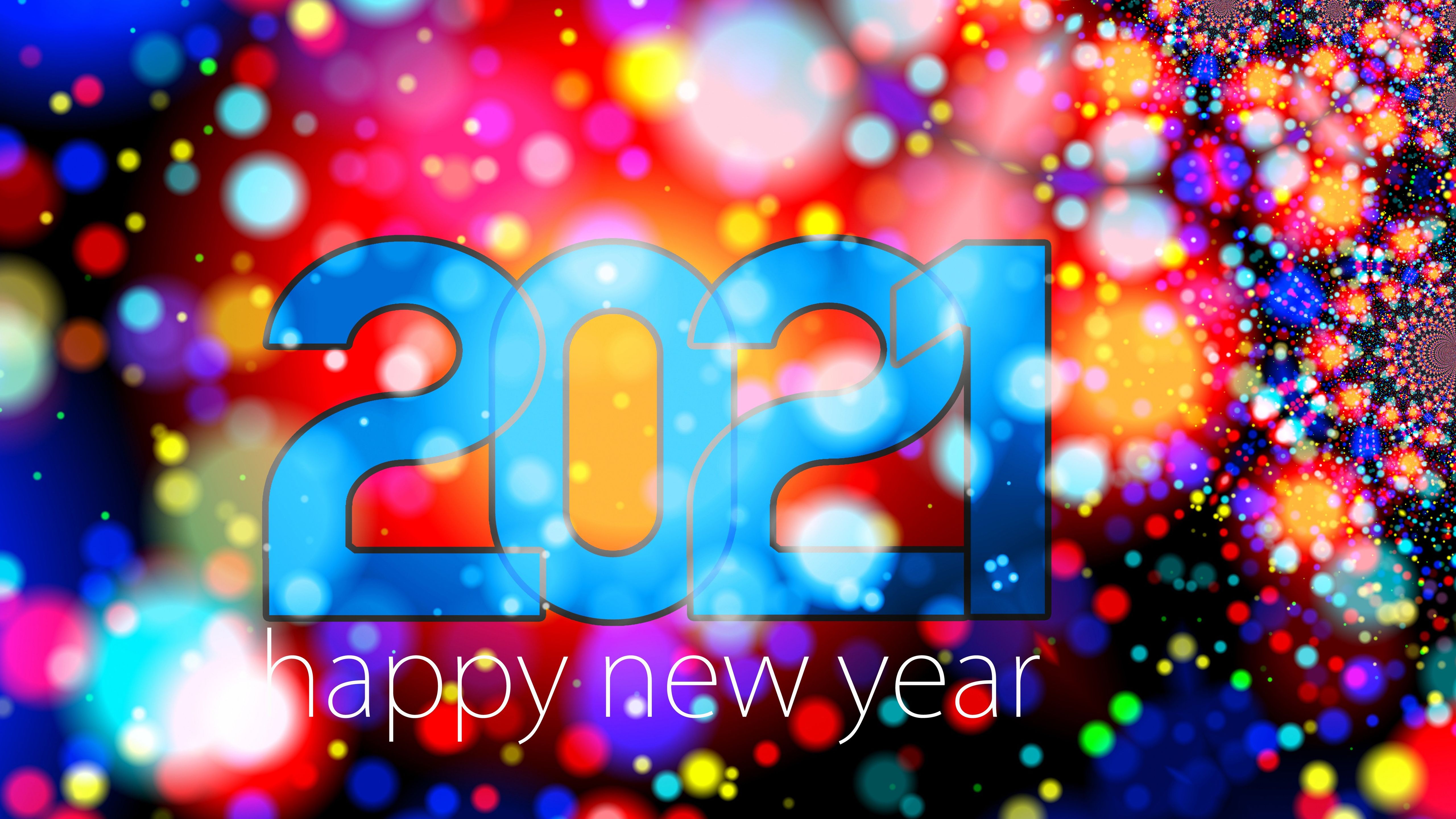 Happy New Year 2021 In Colorful Sparkling Background HD Happy New Year 2021 Wallpaper