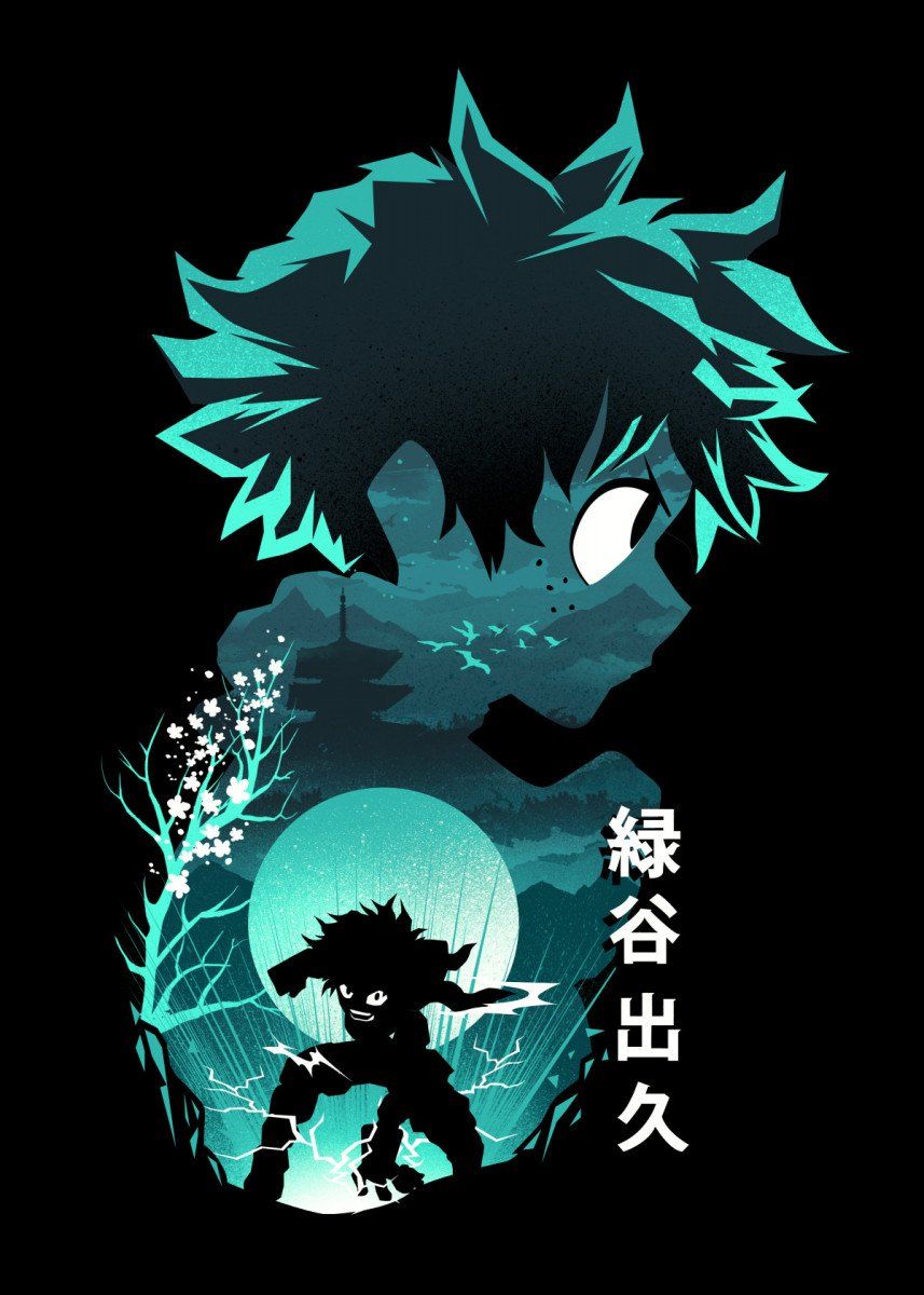 Anime Hero Deku' Metal Poster Fajardo. Displate. Hero wallpaper, Cool anime wallpaper, Anime wallpaper