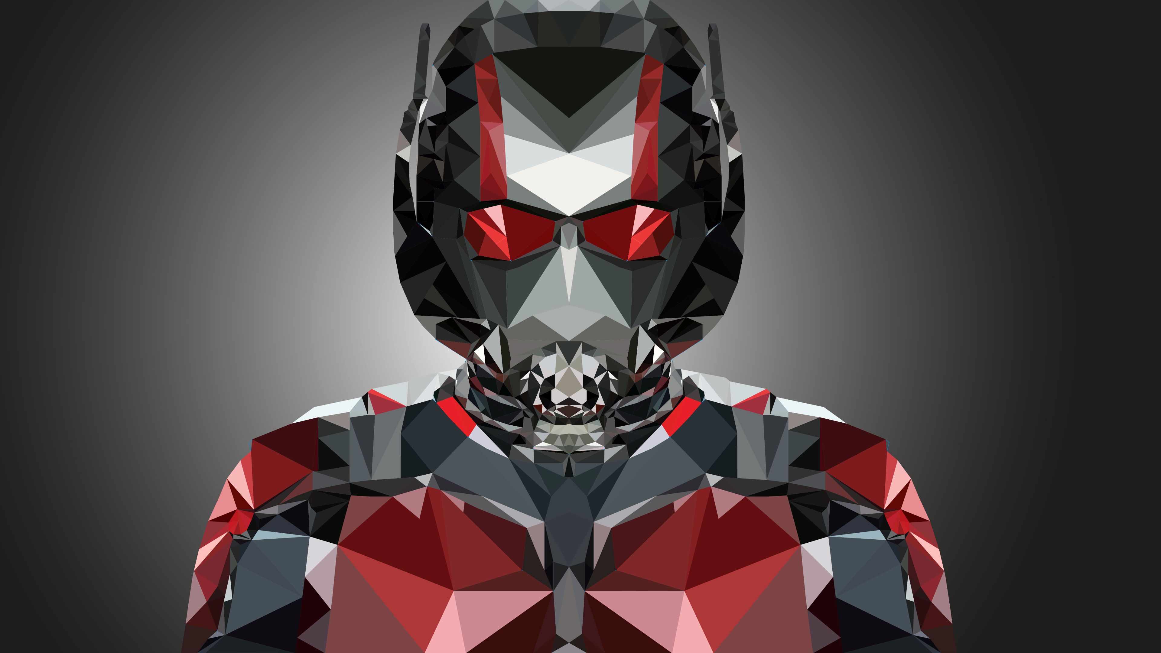 Ant Man Polygonal Portrait Illustration, HD Superheroes, 4k Wallpaper, Image, Background, Photo and Picture