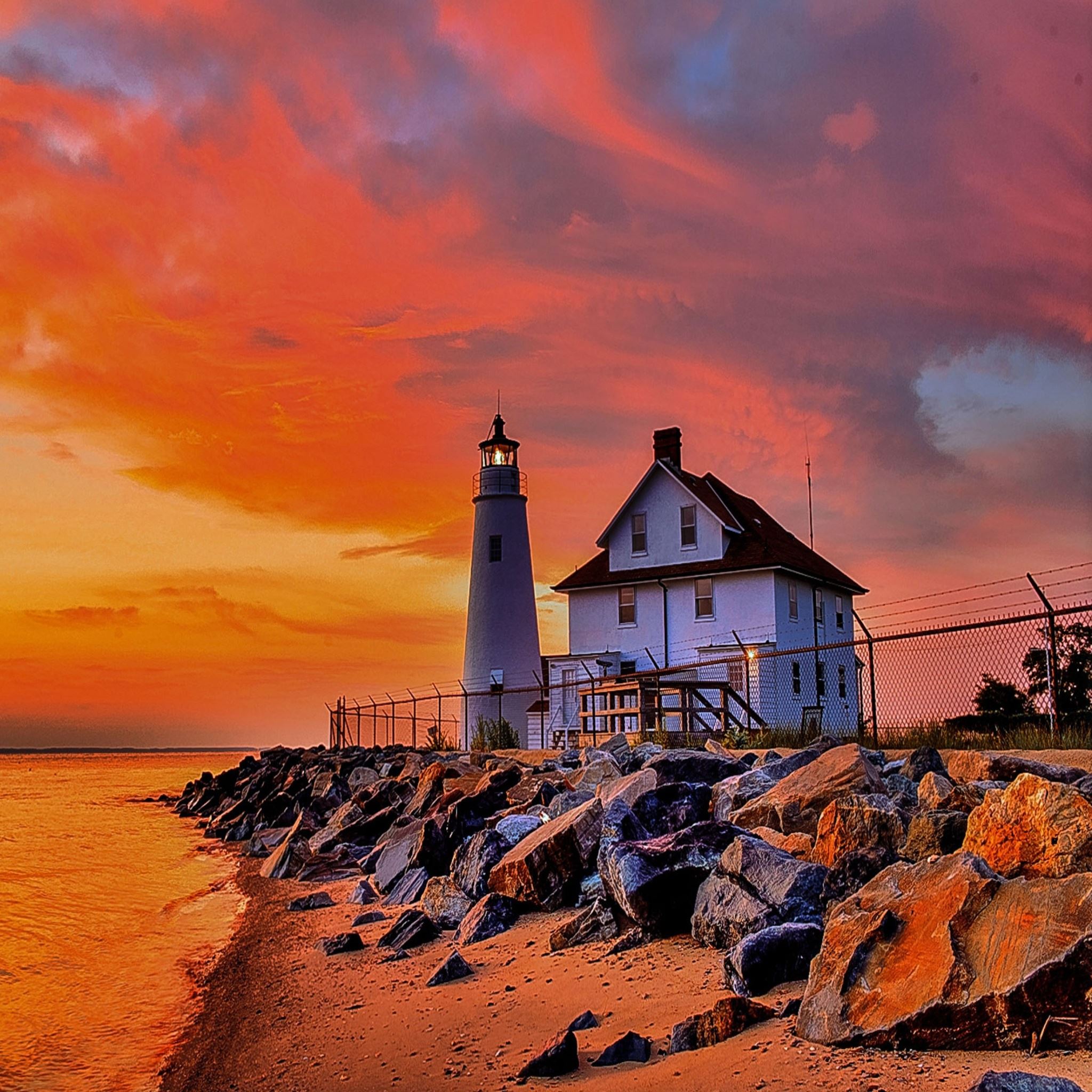 Michigan Coastal Lighthouse iPad Air Wallpaper Free Download
